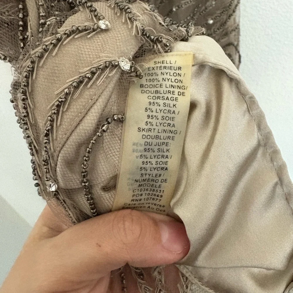 Alice + Olivia Tan Beaded Mini Dress cocktail size xs - Picture 4 of 9